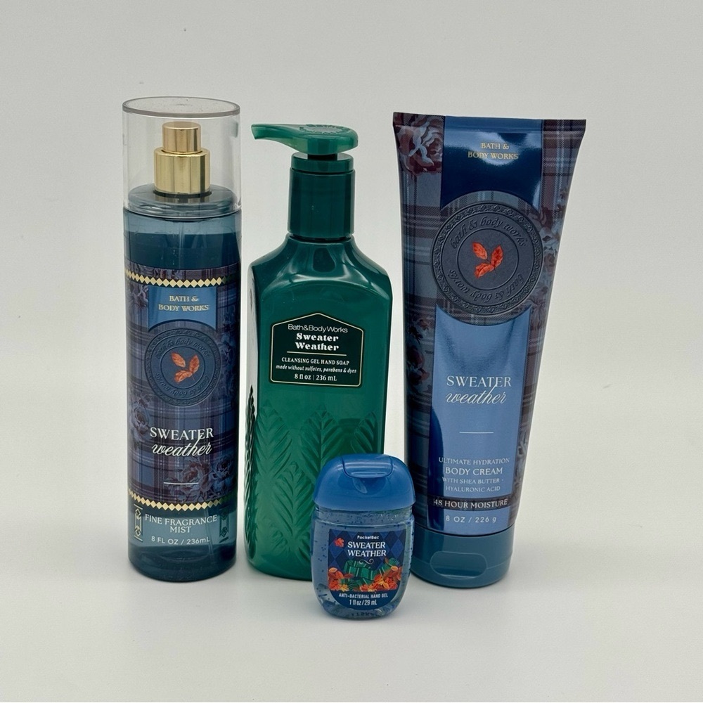 Bath and Body Works Sweater Weather Body Spray Lotion Soap Gift Set NWT